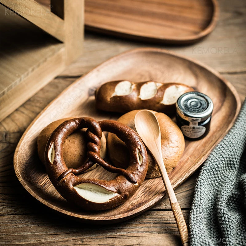 1/5 pcs Oval Wood Plate