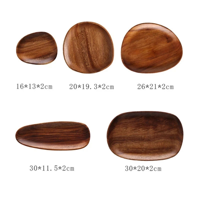 1/5 pcs Oval Wood Plate