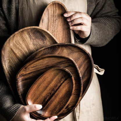 1/5 pcs Oval Wood Plate
