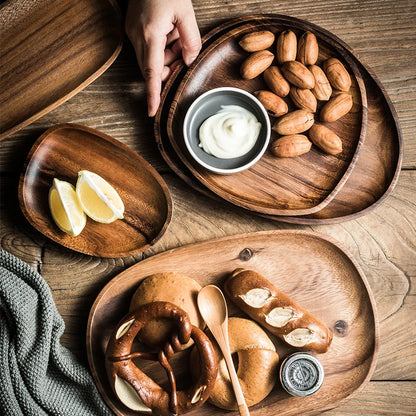 1/5 pcs Oval Wood Plate